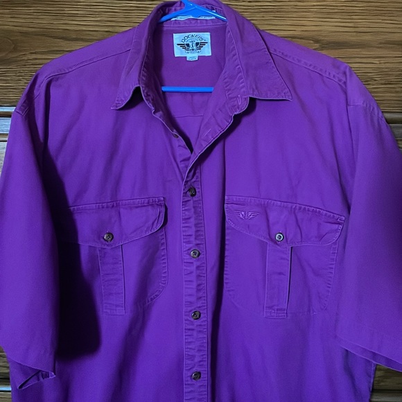 Vintage Purple Dockers Button Up Shirt size Large - Picture 2 of 6